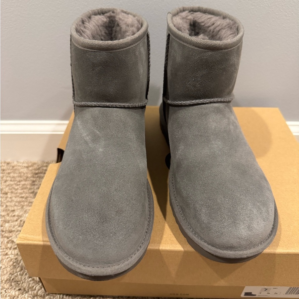 UGG Charcoal Suede Ankle Boots - Picture 2 of 6